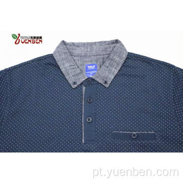 Camisa de gola Oxford estampada em Jersey masculino